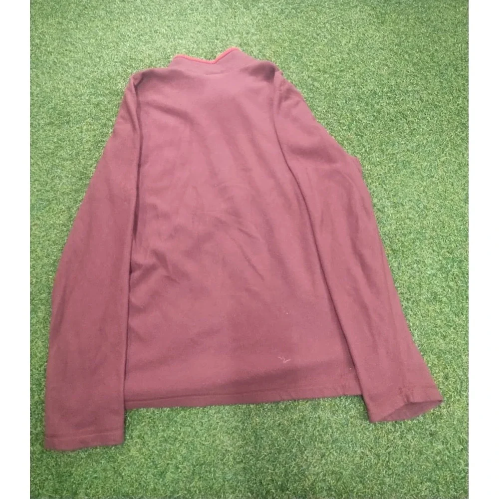 The North Face Fleece Sweatshirt Mens Large Brick Red Quarter Zip Outdoor Winter